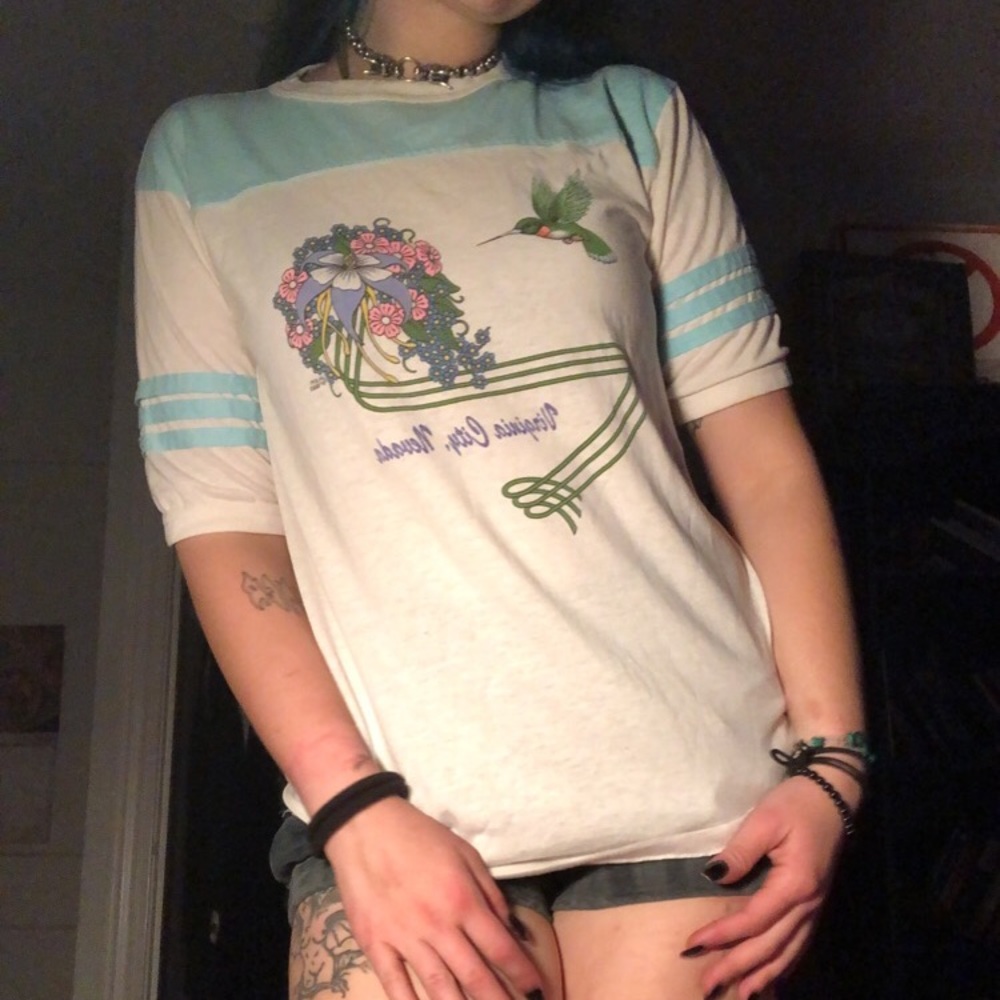 hummingbird&flower Virginia City, Nevada tshirt,